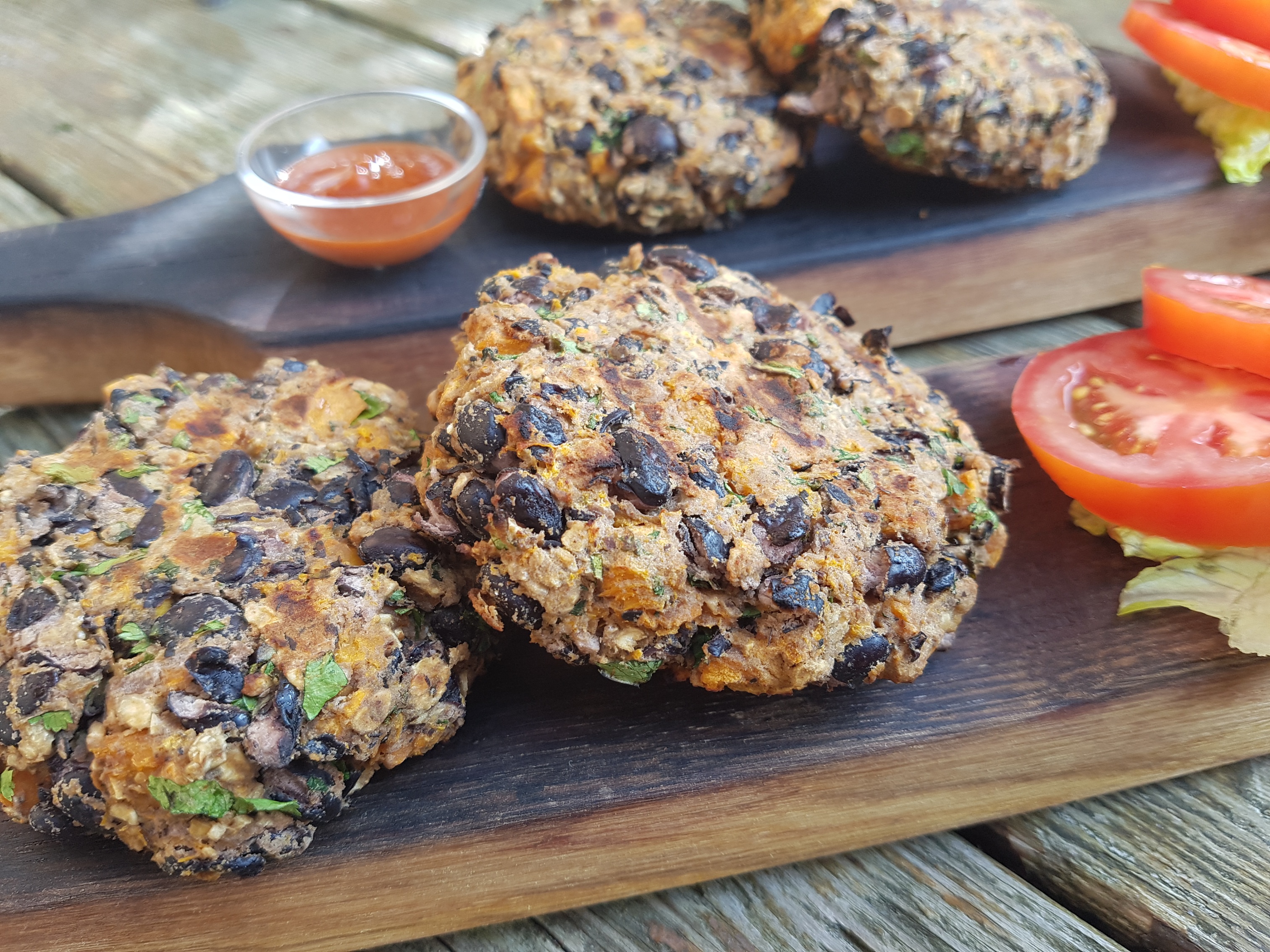 Sweet potato and black bean burgers